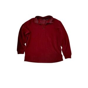 Arrow Mens XL Quarter Zip Pullover Sweater Burgundy Red Long Sleeve Mock Neck